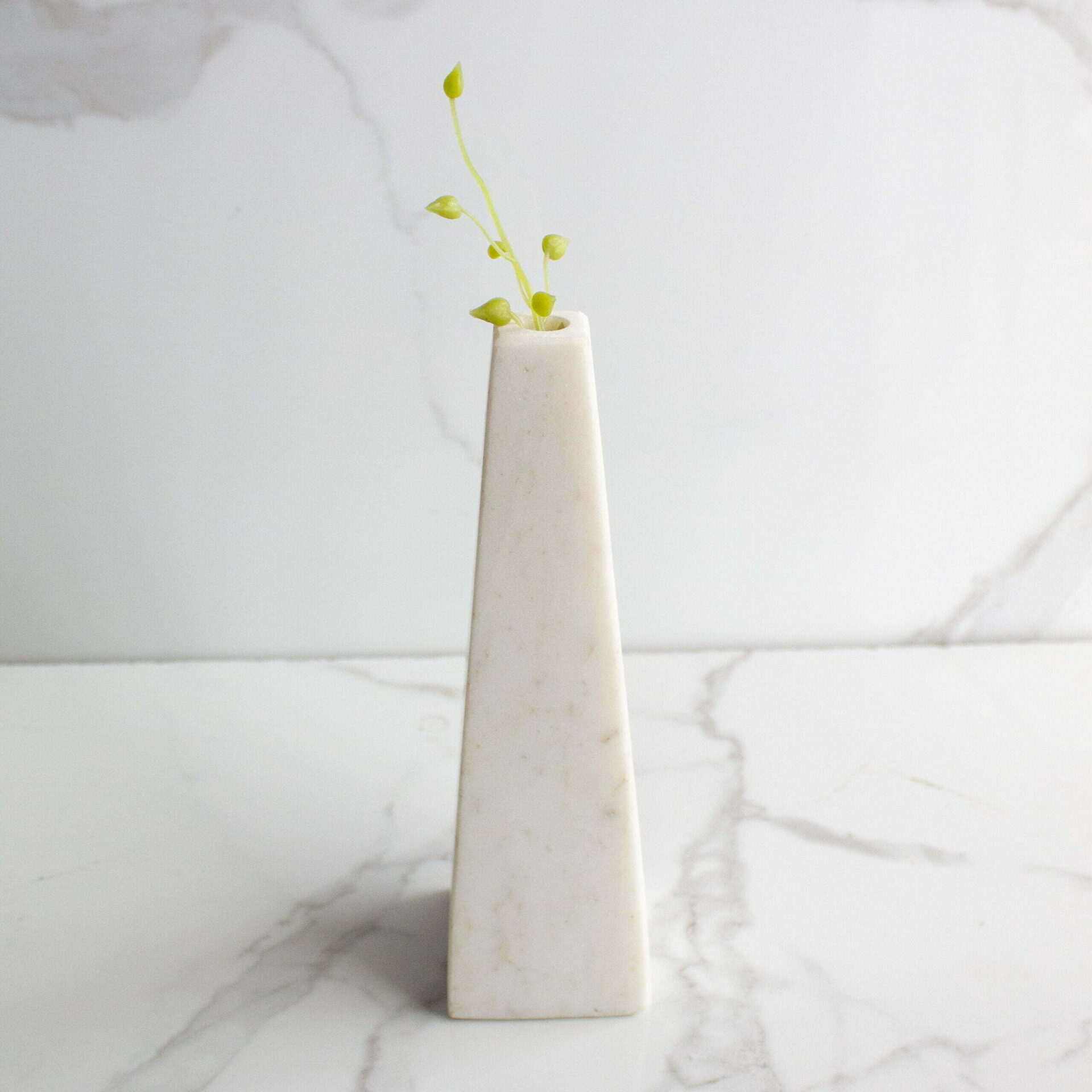 The White Indian Marble Truncated Pyramid Vase Byorahomes