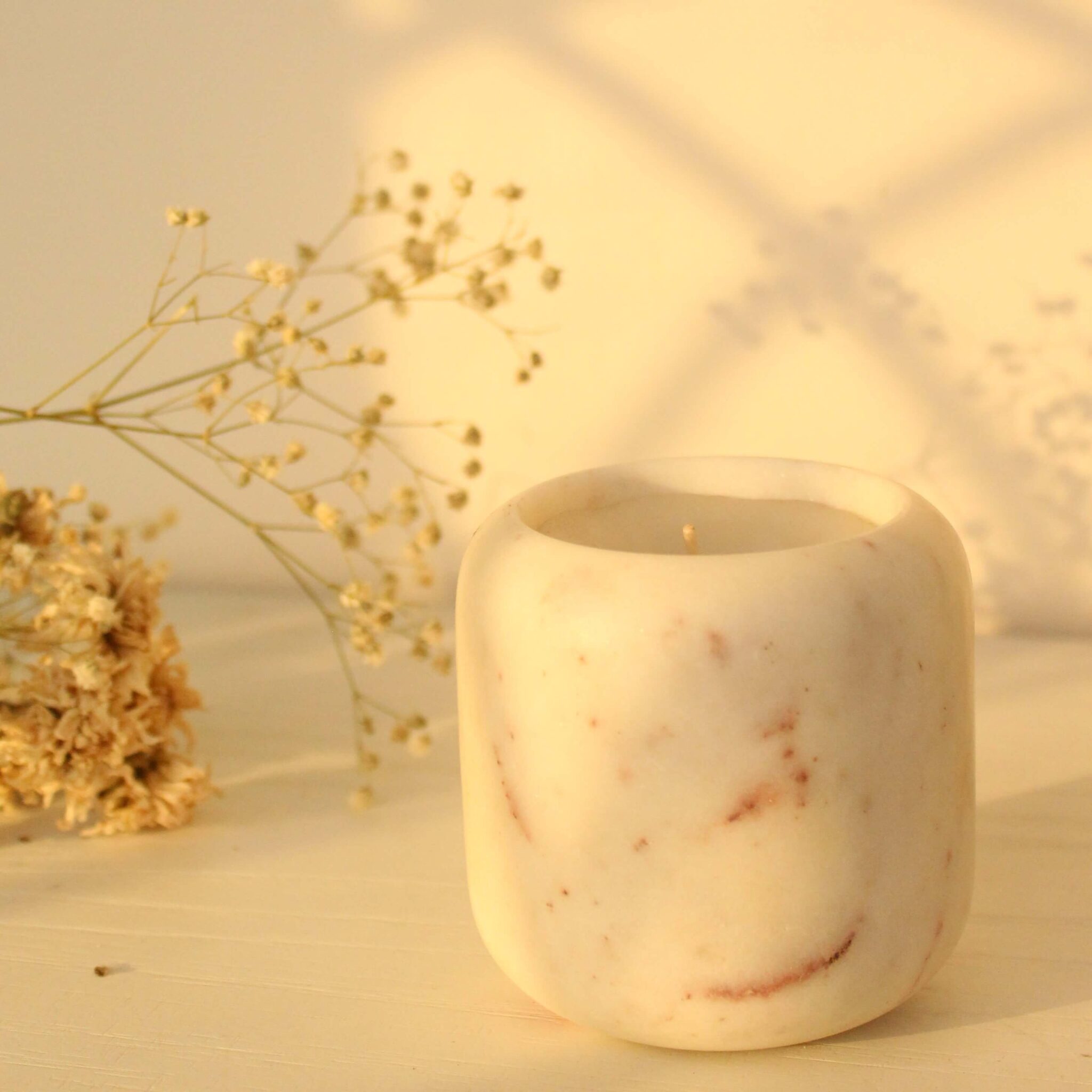 Aromatic Carrara Candle | Byora Homes | White | White Indian Marble thumbnail 4