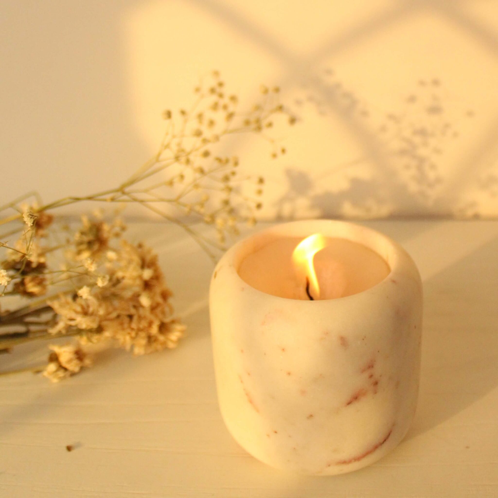 Aromatic Carrara Candle | Byora Homes | White | White Indian Marble thumbnail 2