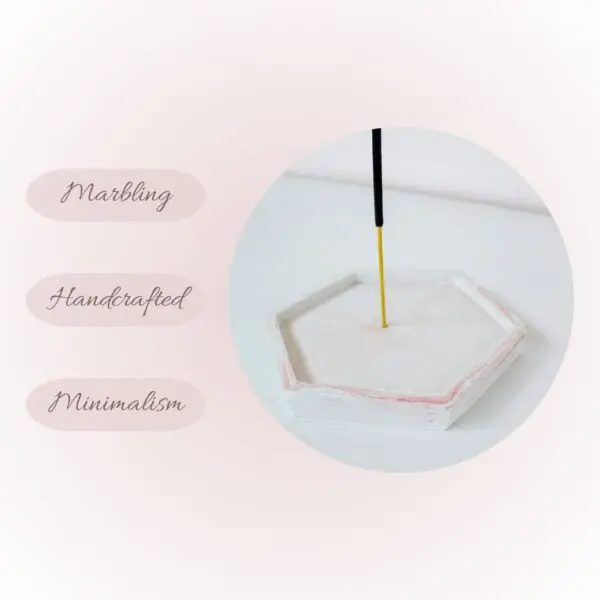 Hexad Incense Stick Holder | Byora Homes | Mauve | Concrete - Image 5
