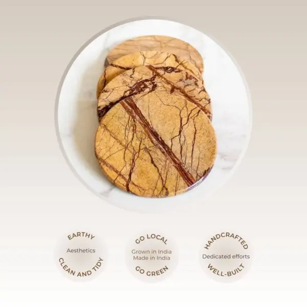 Bidasar Coasters | Byora Homes | Ochre Brown | Bidasar Marble - Image 4