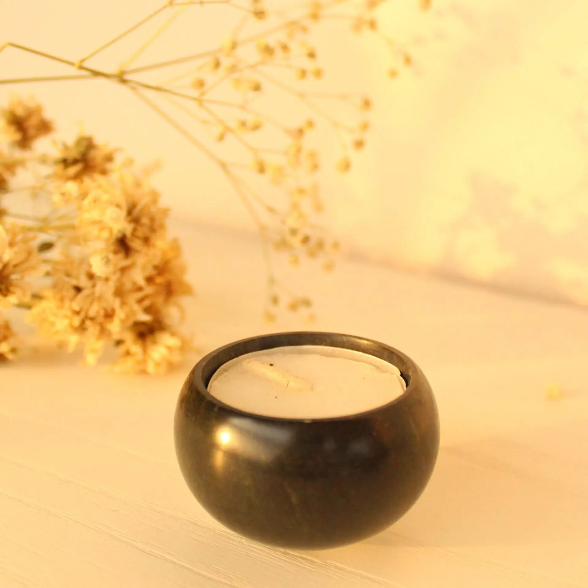 Wobbler Tealight Holder | Byora Homes | Black | Black Marble