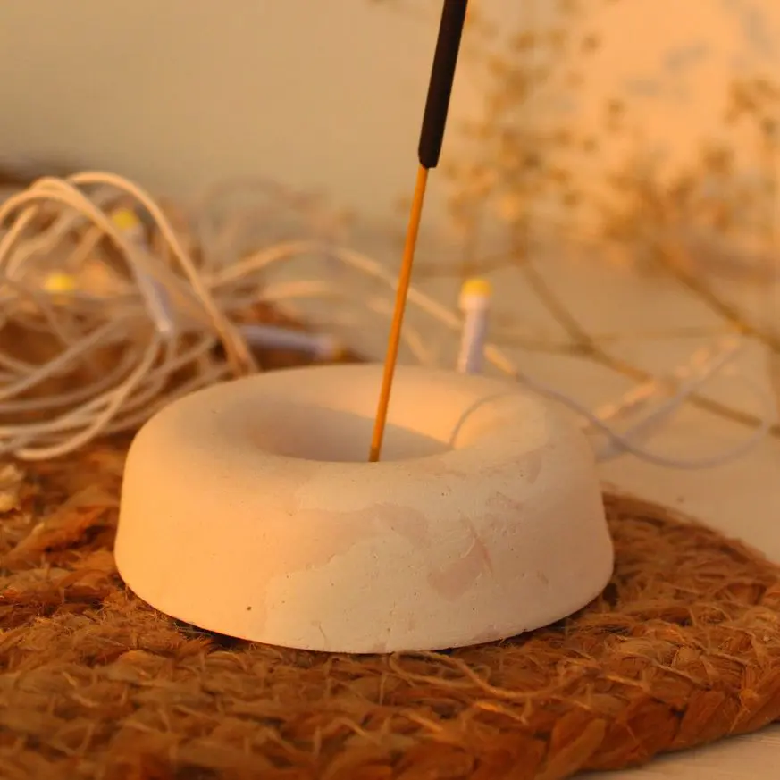 More or Less Incense Stick Holder | Byora Homes | Mauve & White | Concrete