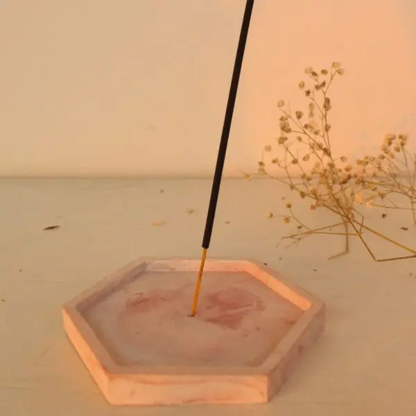 Hexad Incense Stick Holder | Byora Homes | Mauve | Concrete - Image 4