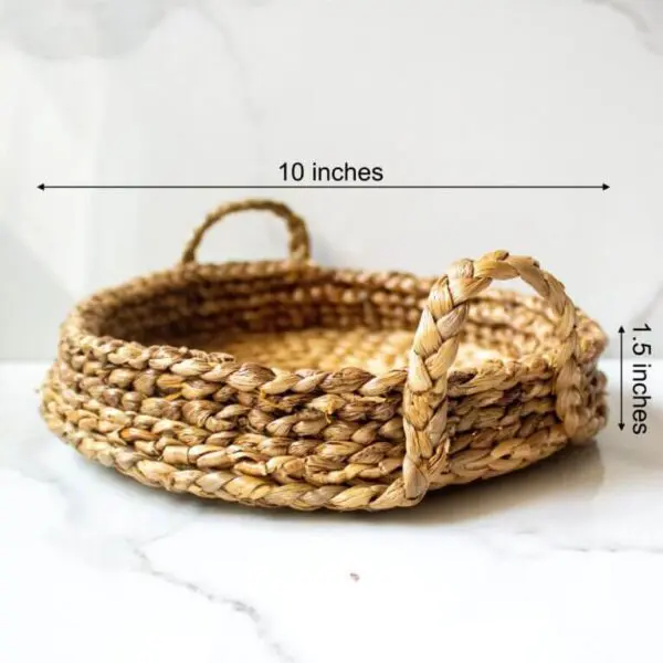 Handcrafted Woven Tray | Byora Homes | Water Hyacinth - Image 2