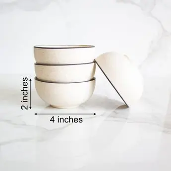 Blurry Bowls | Byora Homes | Beige | Stoneware Ceramic | Set of 2 | Set of 4 - Image 2