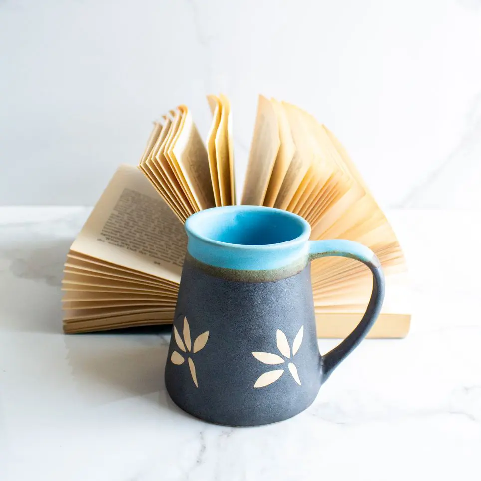 Oceanic Coffee Mug | Byora Homes | Black & Blue | Stoneware Ceramic