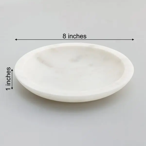 Mishmash Multipurpose Marble Plate | Byora Homes | White | White Indian Marble - Image 2