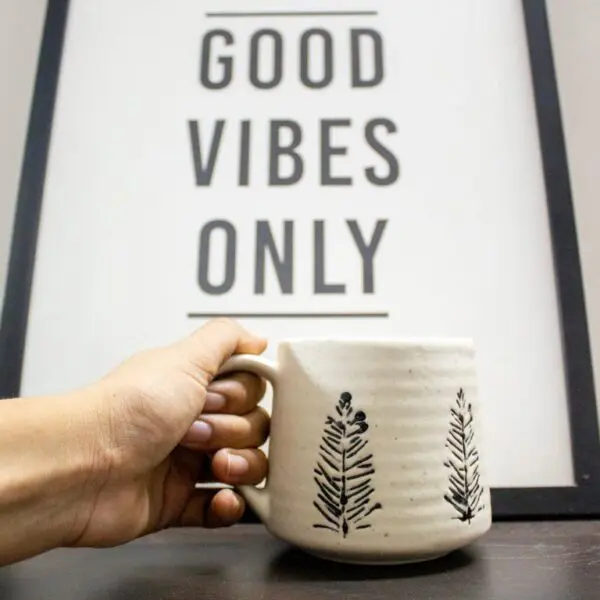 Black and White Coffee Mug | Byora Homes | Black & White | Stoneware Ceramic - Image 2