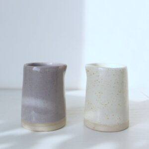 Sand and Sea Milk Pourer | Byora Homes | Beige & Blue | Stoneware Ceramic | Set of 2