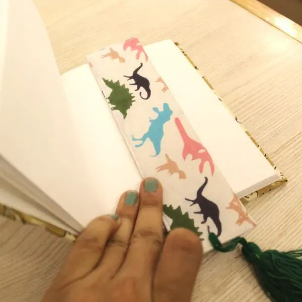 Dinosaur Print Textile Bookmark | Multi-color - Image 3