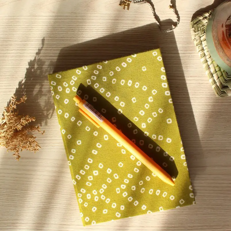 Bandhani Print Textile Diary | Green