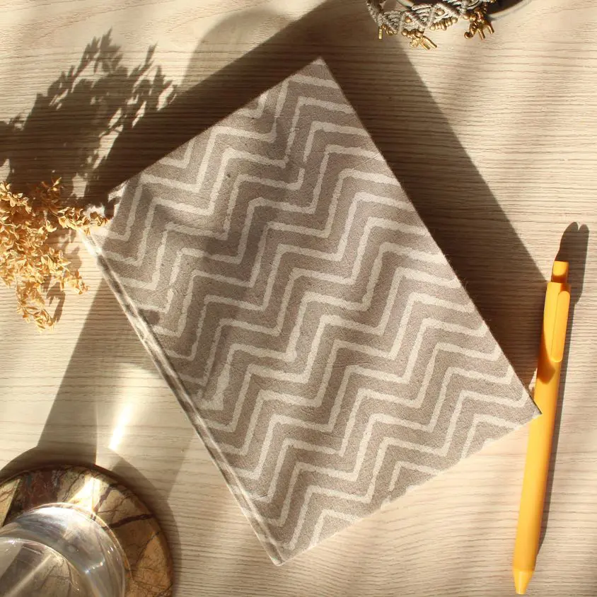 Leheriya Print Textile Diary | Beige