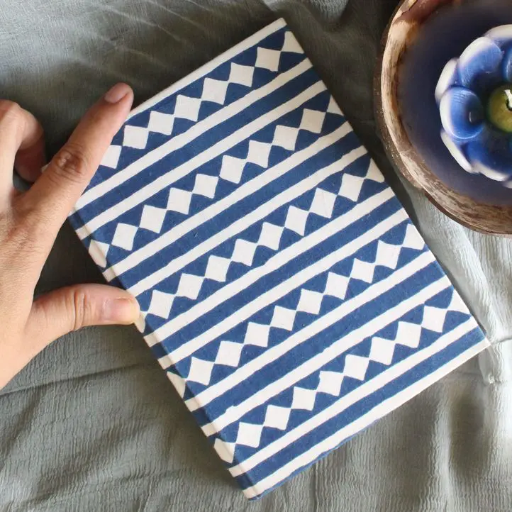 White and Indigo Print Textile Diary | White and Indigo