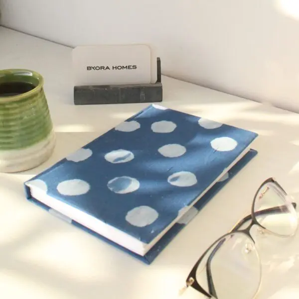 Polka Print Indigo Textile Diary | Indigo - Image 2