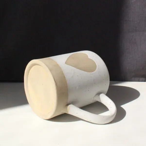 Hearts Mug | Byora Homes | Beige | Stoneware Ceramic - Image 2