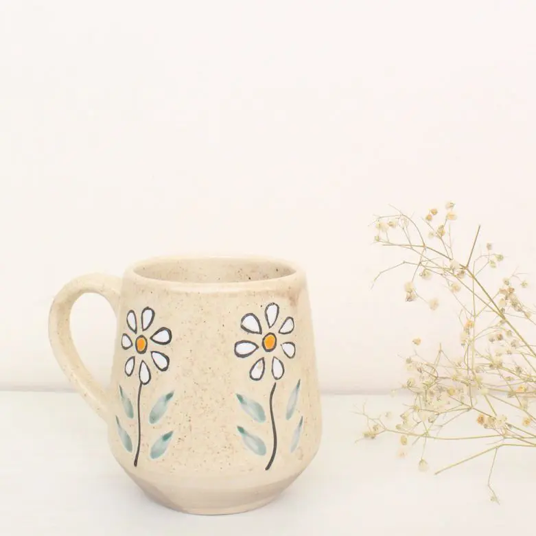 Flora Love 3.0 Mug | Byora Homes | Beige | Stoneware Ceramic