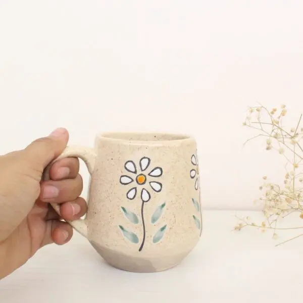 Flora Love 3.0 Mug | Byora Homes | Beige | Stoneware Ceramic - Image 2