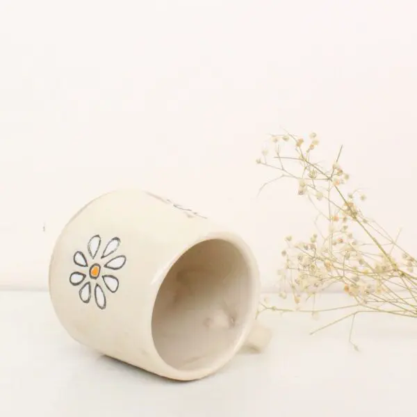 Flora Love 2.0 Mug | Byora Homes | Beige | Stoneware Ceramic - Image 4