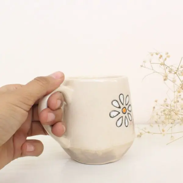 Flora Love 2.0 Mug | Byora Homes | Beige | Stoneware Ceramic - Image 2