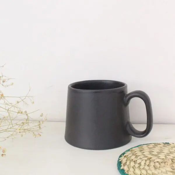 Conic Mug | Byora Homes | Black | Stoneware Ceramic - Image 2
