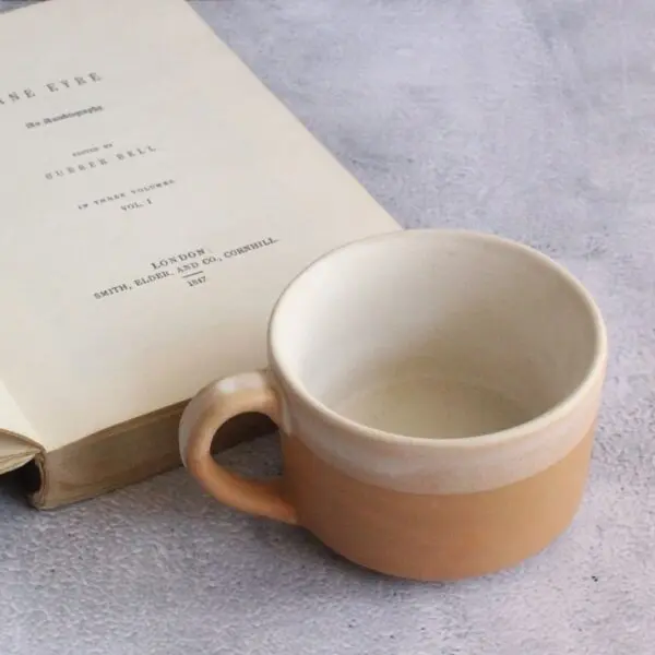 Snowy Cappuccino Cup | Byora Homes | Brown | Stoneware Ceramic
