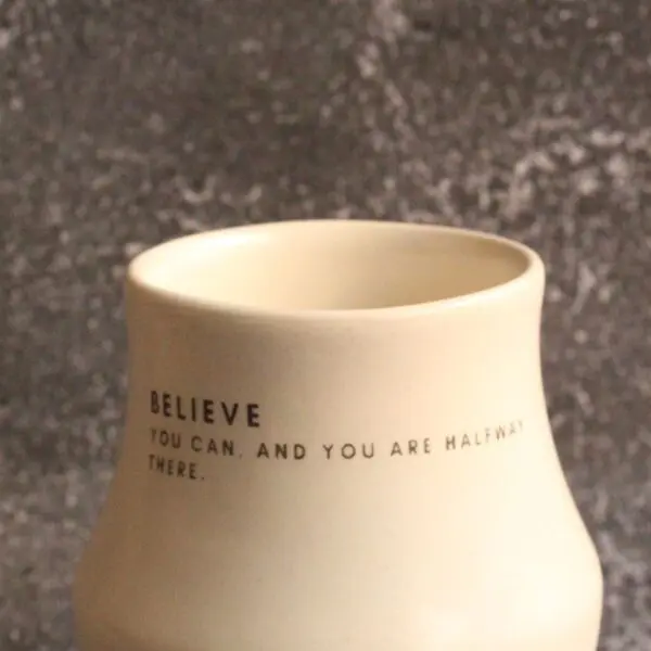 Believe Mug | Byora Homes | White | Stoneware Ceramic Motivational Mugs - Image 3