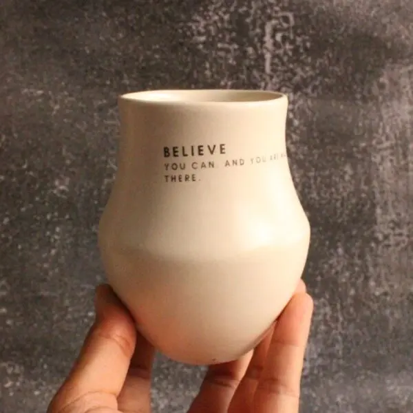 Believe Mug | Byora Homes | White | Stoneware Ceramic Motivational Mugs - Image 5