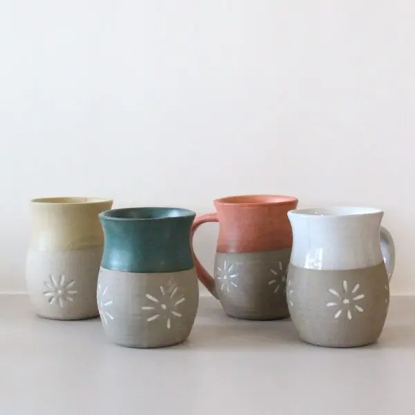 Earthy Coral Mug | Byora Homes | Orange | Stoneware Ceramic - Image 6