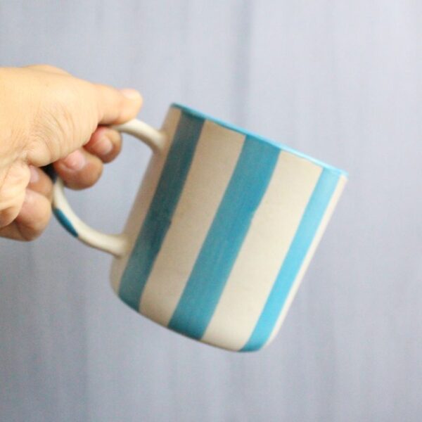 Blues and Whites Coffee Mug | Byora Homes | Blue & White | Stoneware Ceramic - Image 4