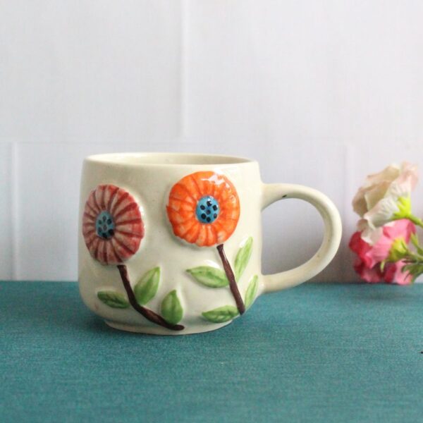 Daisy Latte Mug | Byora Homes | Multicolor | Stoneware Ceramic