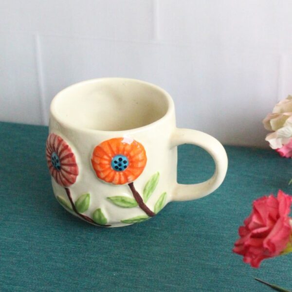 Daisy Latte Mug | Byora Homes | Multicolor | Stoneware Ceramic - Image 2