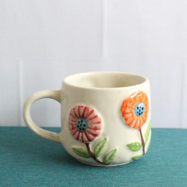 Daisy Latte Mug | Byora Homes | Multicolor | Stoneware Ceramic - Image 3