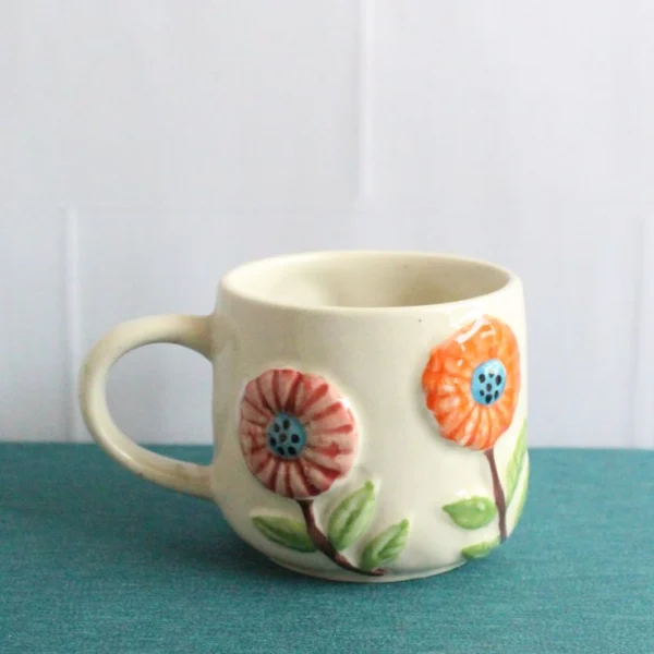 Daisy Latte Mug | Byora Homes | Multicolor | Stoneware Ceramic - Image 3