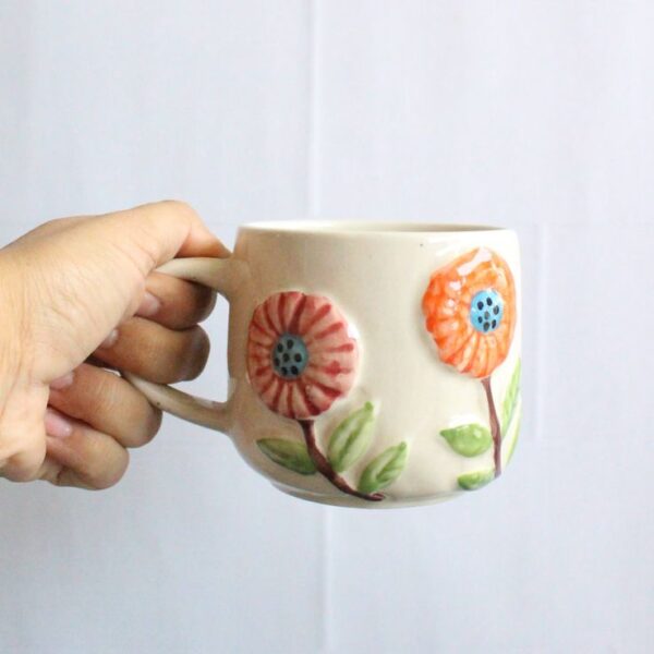 Daisy Latte Mug | Byora Homes | Multicolor | Stoneware Ceramic - Image 5