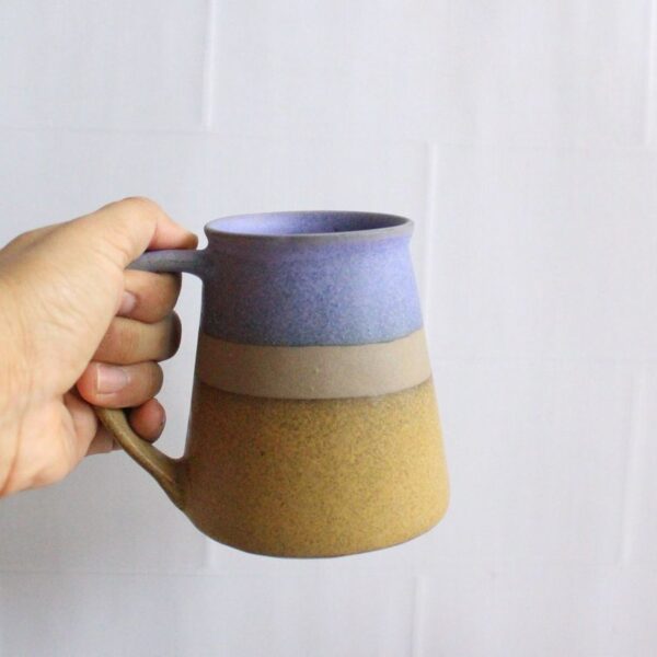 Bold Stripes Mug 2.0 | Byora Homes | Blue & Yellow | Stoneware Ceramic - Image 2
