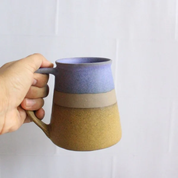 Bold Stripes Mug 2.0 | Byora Homes | Blue & Yellow | Stoneware Ceramic - Image 2