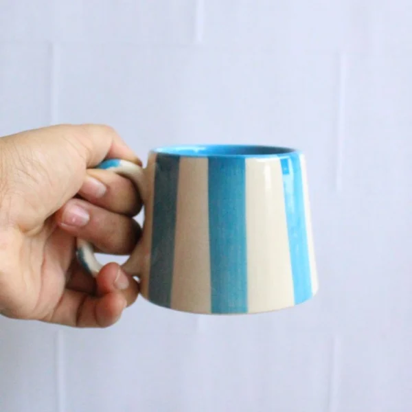 Blues and Whites Mug | Byora Homes | Blue & White | Stoneware Ceramic - Image 3