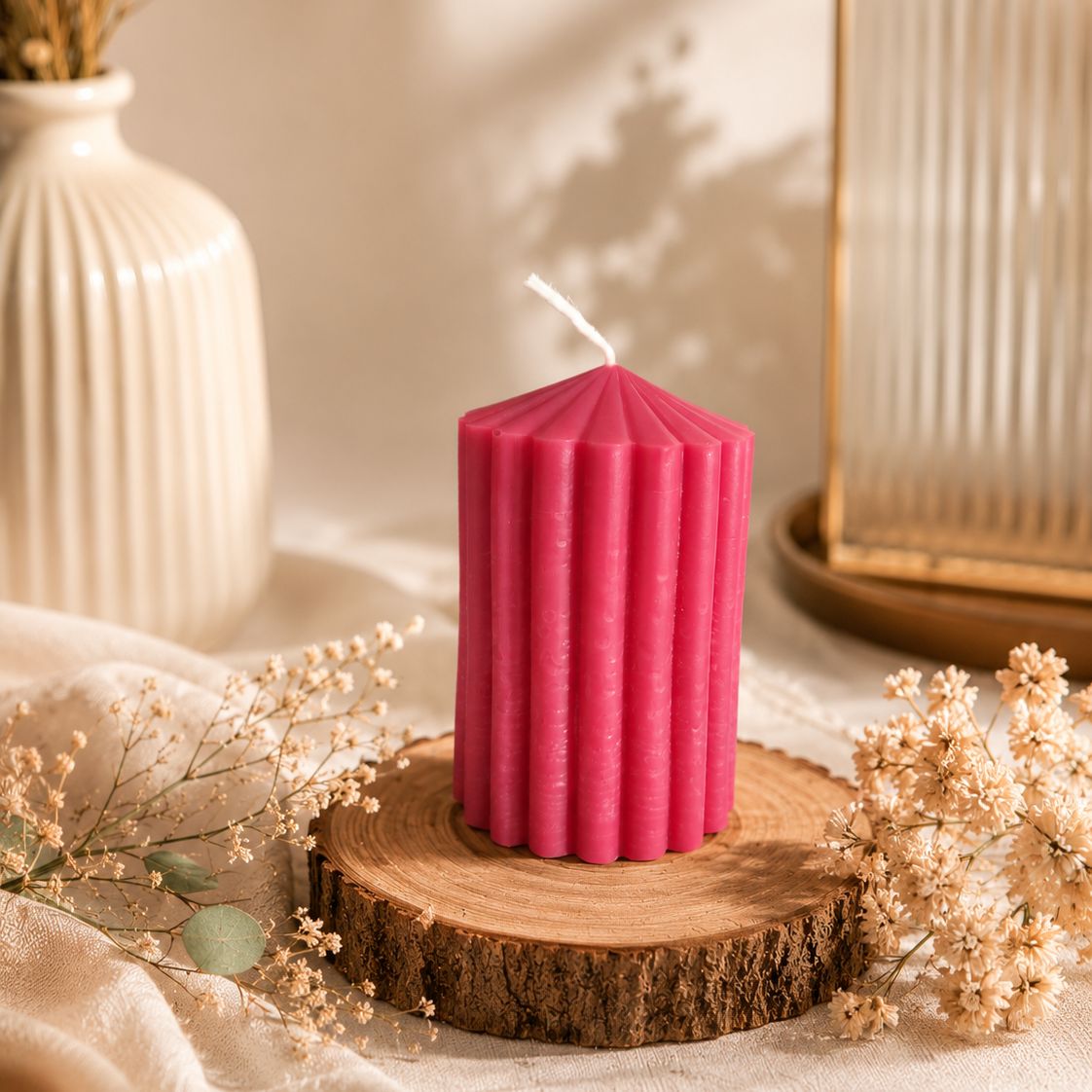 Pillar Candle | Byora Homes | Red | Soy Wax