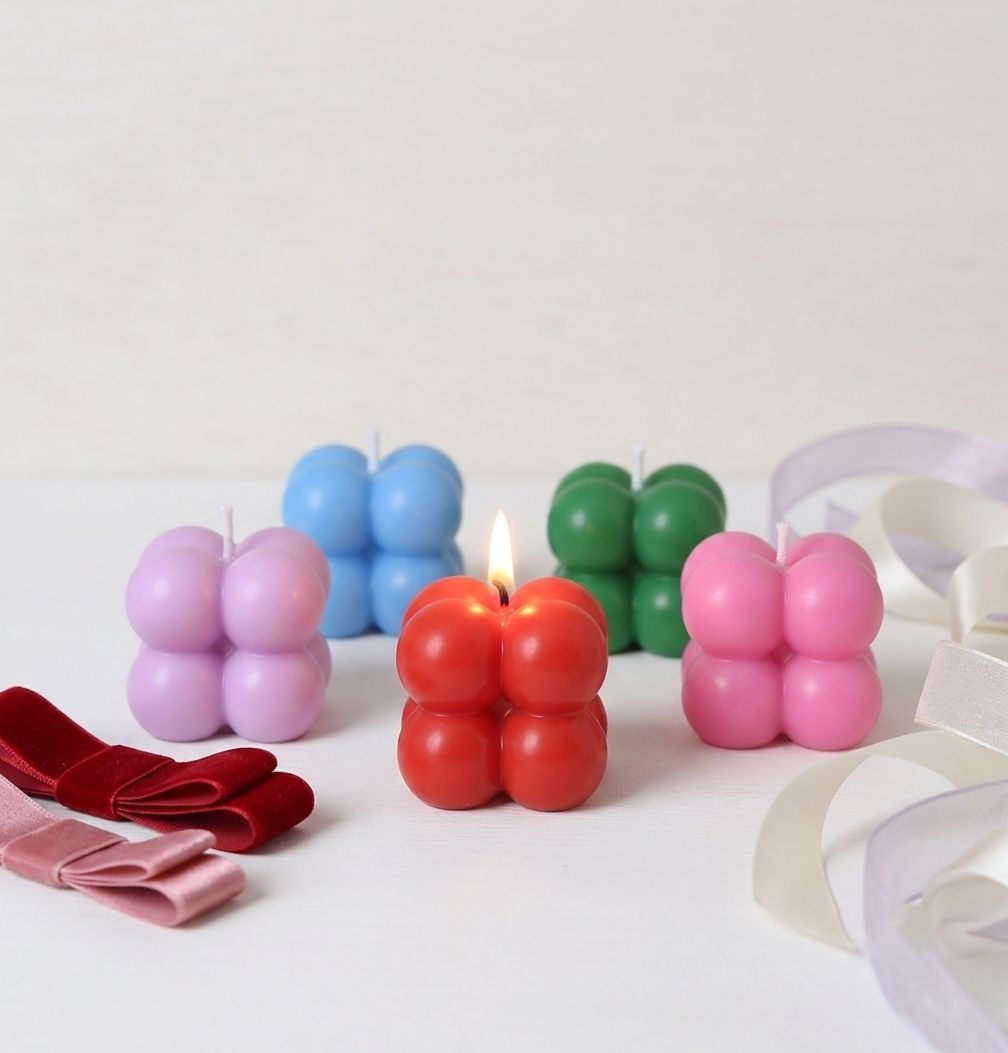 Mini Bubble Candles | Byora Homes | Multicolor | Soy Wax | Set of 5