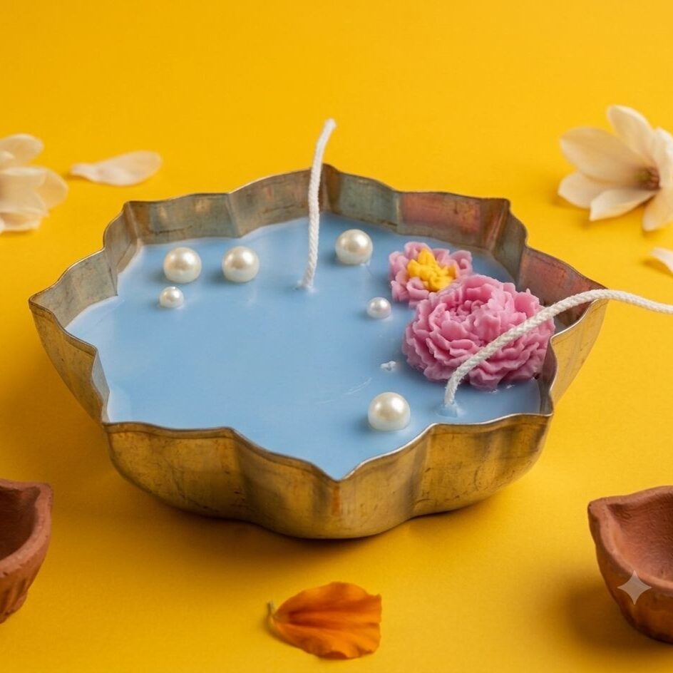 Twilight Urli Candle | Byora Homes | Blue & Gold | Soy Wax