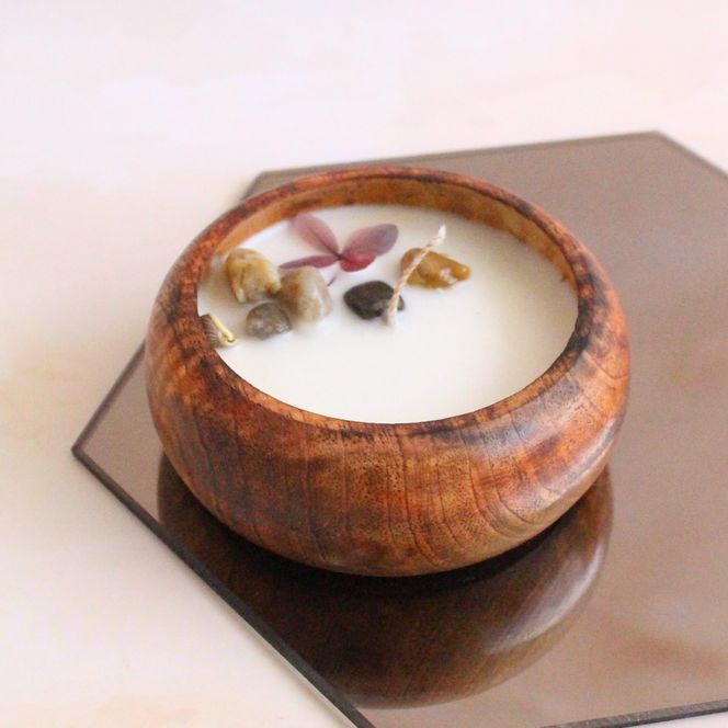 Serenity Scents Candle | Byora Homes | Brown & Beige | Soy Wax