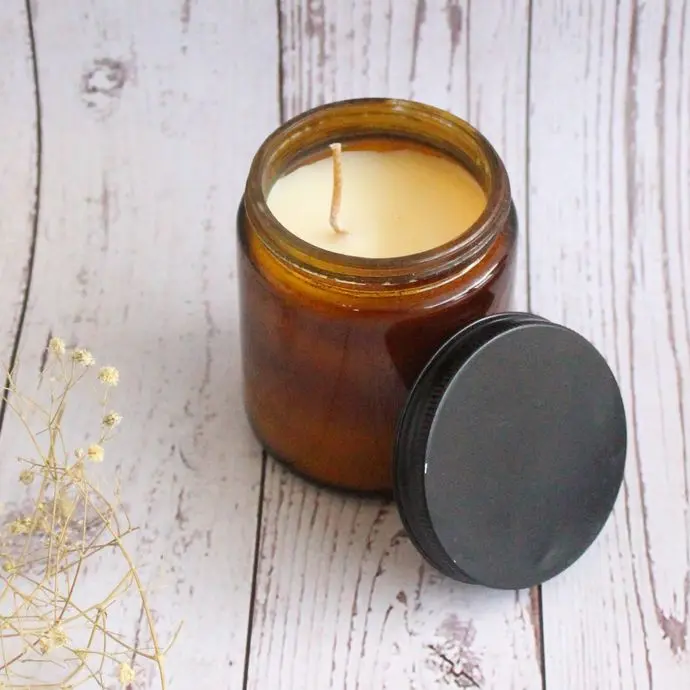 Warm Ember Candle | Byora Homes | Beige & Brown | Soy Wax