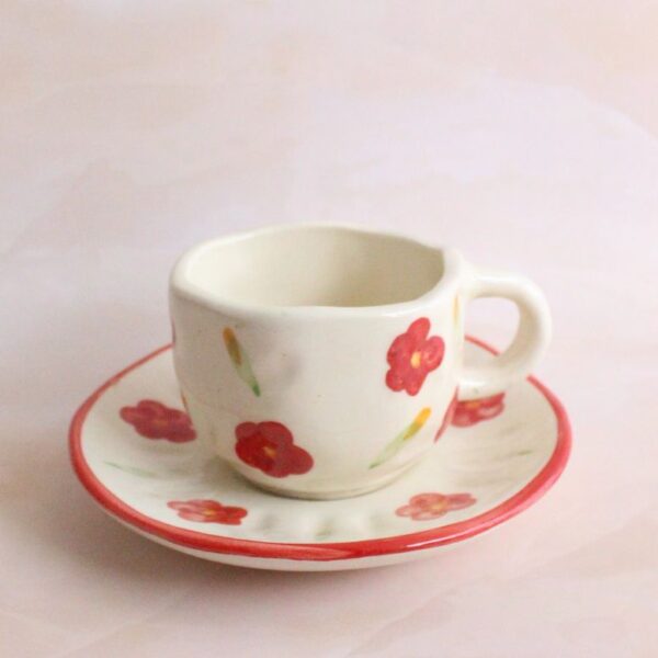 Daisy Latte Mug | Byora Homes | Multicolor | Stoneware Ceramic