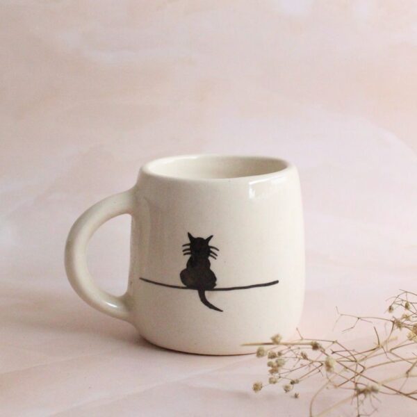 Purrs and Paws Mug | Byora Homes | Black & Beige | Stoneware Ceramic