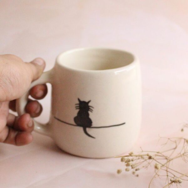 Purrs and Paws Mug | Byora Homes | Black & Beige | Stoneware Ceramic - Image 3