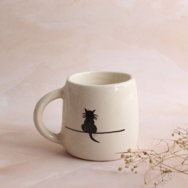 Purrs and Paws Mug | Byora Homes | Black & Beige | Stoneware Ceramic - Image 4