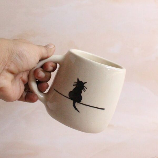 Purrs and Paws Mug | Byora Homes | Black & Beige | Stoneware Ceramic - Image 5