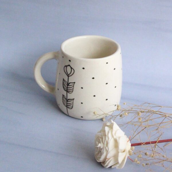 Soft Bloom Mug | Byora Homes | Beige & Black | Stoneware Ceramic - Image 3