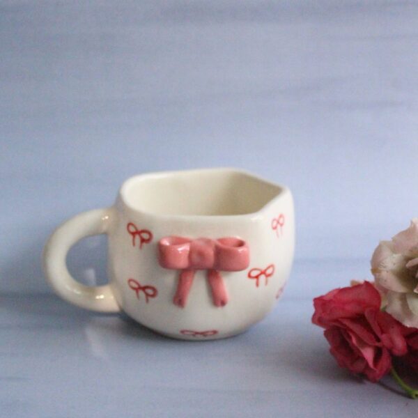 Pinks and Bows Mug | Byora Homes | Pink | Stoneware Ceramic - Image 5